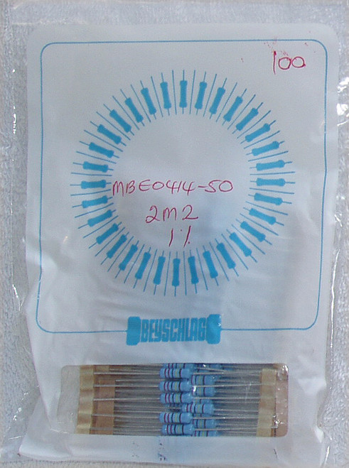 VISHAY BEYSCHLAG 2M2 Ohm 1W 1%  MBE0414-50 Series Metal Film Resistors (NEW Old Stock)