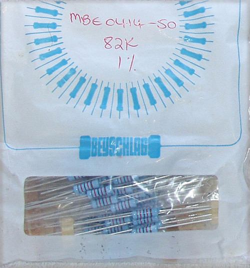 VISHAY BEYSCHLAG 82K Ohm 1W 1%  MBE0414-50 Series Metal Film Resistors (NEW Old Stock)