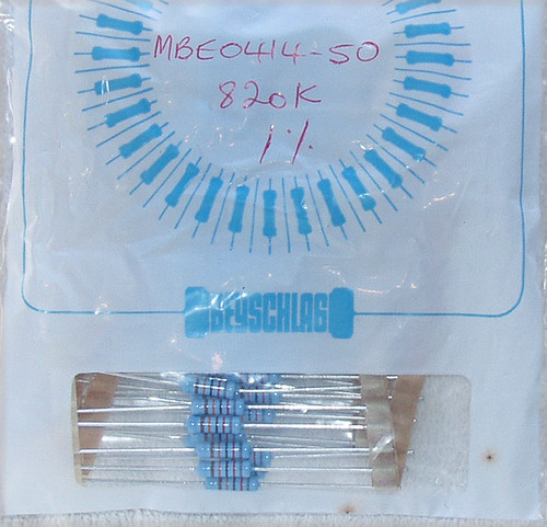 VISHAY BEYSCHLAG 820K Ohm 1W 1%  MBE0414-50 Series Metal Film Resistors (NEW Old Stock)