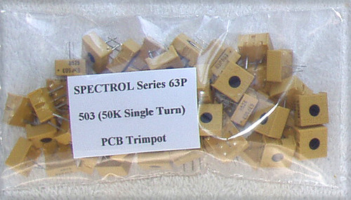 SPECTROL Series 63P 503 (50K Single Turn)  PCB Trimpot  NEW Old Stock