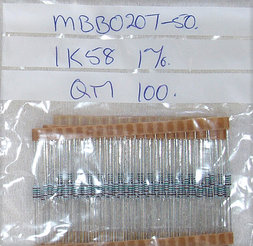 VISHAY BEYSCHLAG 1% 1K58 .6W Metal Film Resistor NEW Old Stock