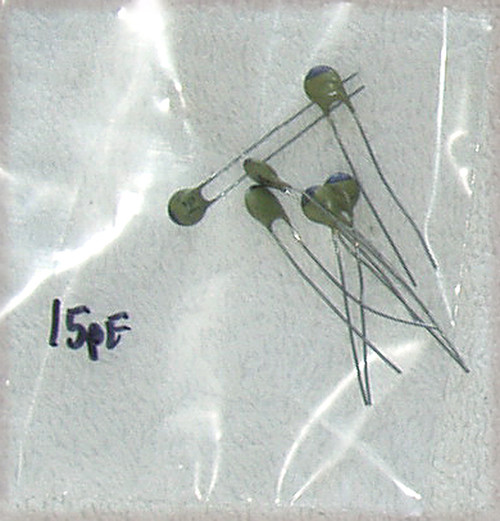 OLIVE GREEN HV Disc Ceramic Capacitor (1) 15pF 400V NEW Old Stock (Tested)