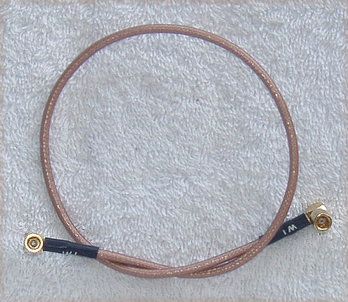 RF Interconnect Lead (MIL Spec R/A SMB Plug ~ MIL Spec R/A SMB Plug Female ) 320mm Length