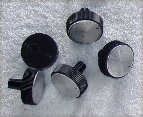 1960's Radiogram Black & Silver Plastic Knob USED 