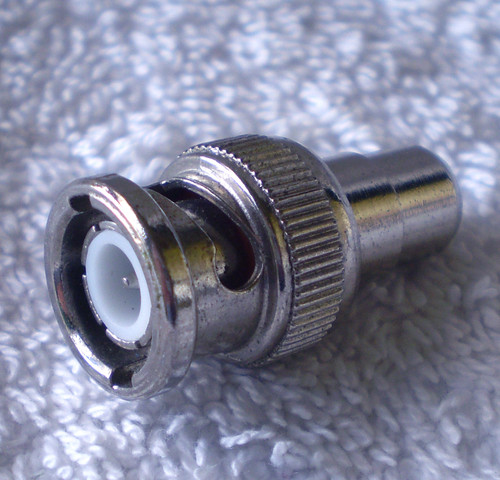 UNBRANDED Male BNC ~ Female RCA Socket Nickel RF Adapter (NEW Old Stock)