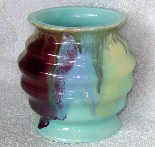 Australian 1960's Drip Glazed 5 Inch Vase (Earth & Sky Colouring) USED Undamaged