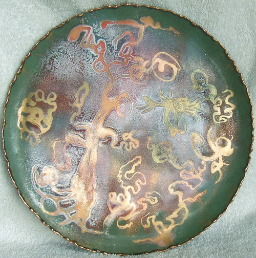 HEATHER CALNAN (Australia) Contemporary Design Studio Enamel On Copper  10 Inch Diameter Dish