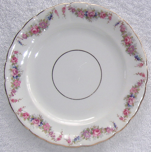 Late 1940's E HUGHES & CO. (Staffordshire) Hand Decorated (Pink, Purple & Blue Rose Or Primrose Flowers) Side Plate ONLY