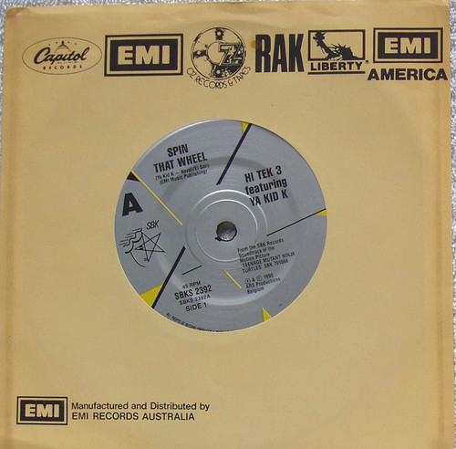 Pop Rap -  HI TEK 3 Ft. YA KID K Spin That Wheel 7" Vinyl 1990
