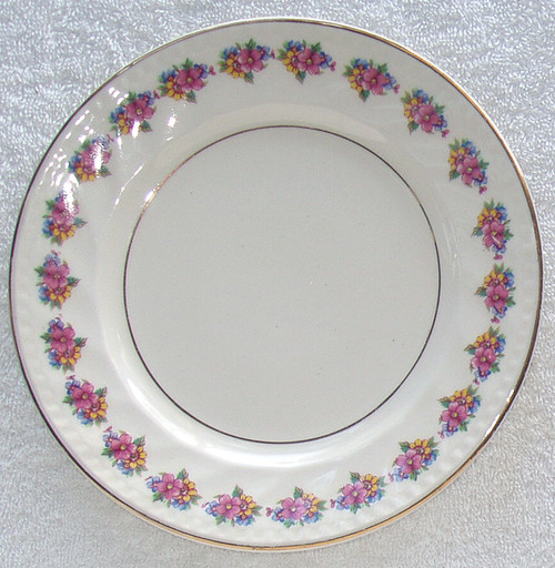 1950's STAFFORDSHIRE POTTERIES LTD (ENGLAND) Hand Decorated (Blue Yellow Red Posies) Side Plate