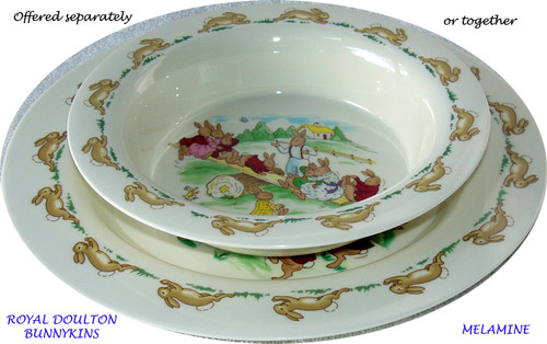 2000's  Melamine ROYAL DOULTON Bunnykins Childs Bowl & Dinner Plate AVAILABLE SEPARATELY or TOGETHER