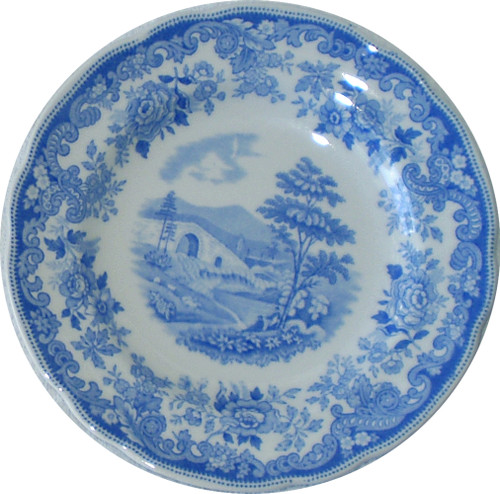 1950 COPELAND - SPODE (England) Blue "Severn"  Teacup Saucer Side Plate Tableware Trio (Pieces Offered Separately Or Together)