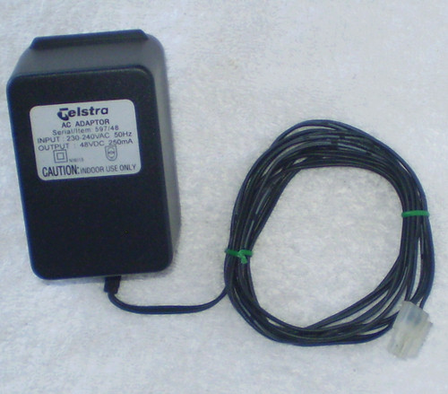 TELSTRA Power Plug Pack 240V (Australian) ~ 48V DC @250ma (approximately 12VA) Unregulated