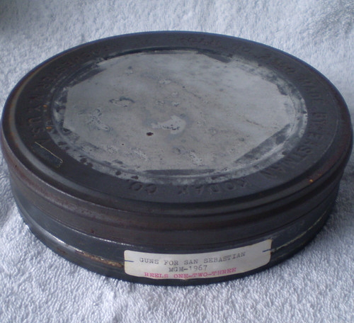 GUNS FOR SAN SEBASTIAN (1967) 3x 400' Reels Kodak Eastman Single "Tri-Can" Package  Super 8 Colour Film With Sound