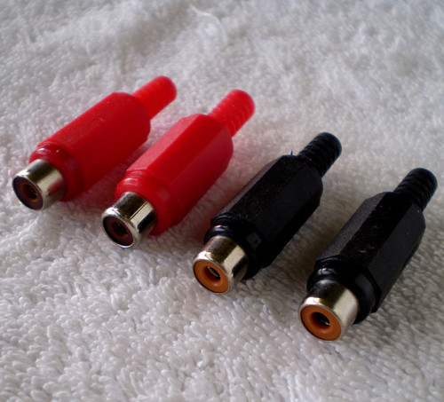 Budget RCA Line Socket (Red Or Black Colour Coded) NEW Old Stock