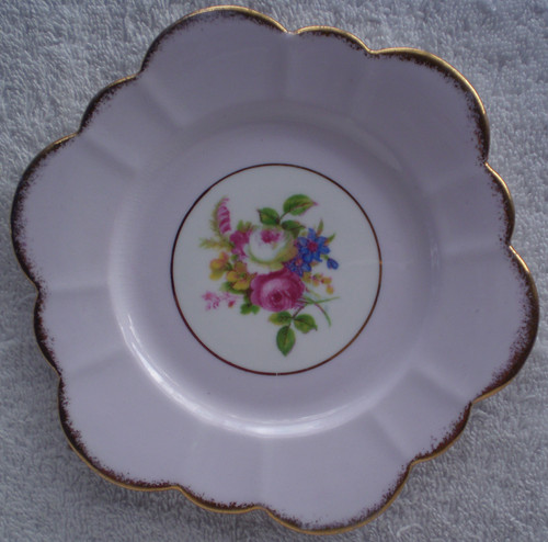 Late 1930's ~ 1940's Fine China SALISBURY (England) Garden Flowers With Baby Pink Wash Side Plate ONLY