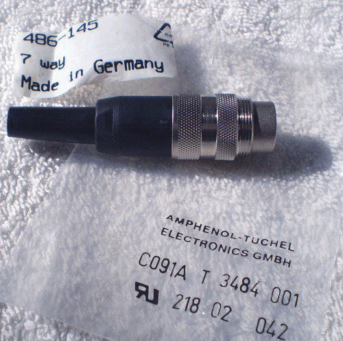 AMPHENOL (Germany)  Industrial 7 Pole Straight M16 (R-S Part# 486-145) NEW Old Stock