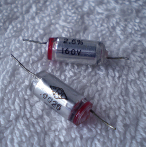 COMPONENT RESEARCH CORP (CRC - USA)  High Precision Polystyrene Capacitor 0.0025uF (2500pF) 160V 2.5% USED Extracted Capacitor