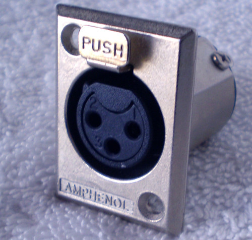 Heavy Duty AMPHENOL "Fat Boy" Silver 3 Pin XLR Female Panel Mount With Lock NEW Old Stock