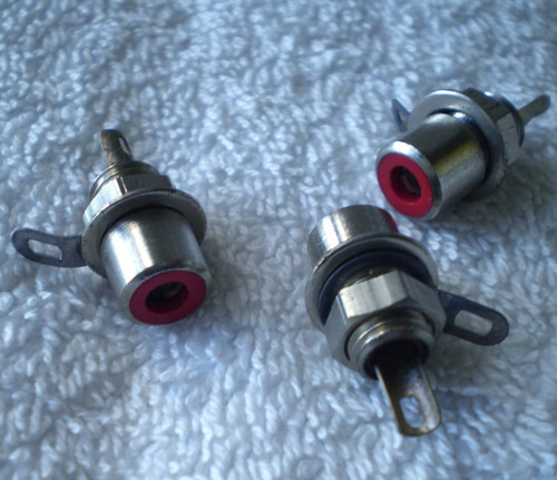 Panel Mounting RCA Female Socket (RED coded) NEW Unused