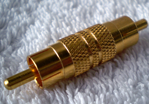 Generic RCA Male ~ Male GENDER CHANGER Gold Plated NEW Old Stock