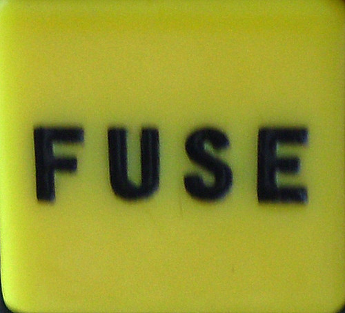 Yellow Square Face Panel Mounting 3AG FUSE HOLDER (Rated Maximum 6A 250V) Includes 2A Fast Blo Fuse USED Clean