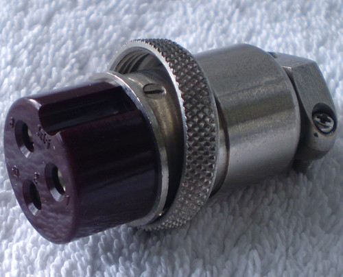 HIROSE (Japan) Large Circular Industrial 3 Pin Female Line Plug With Locking Ring USED Clean