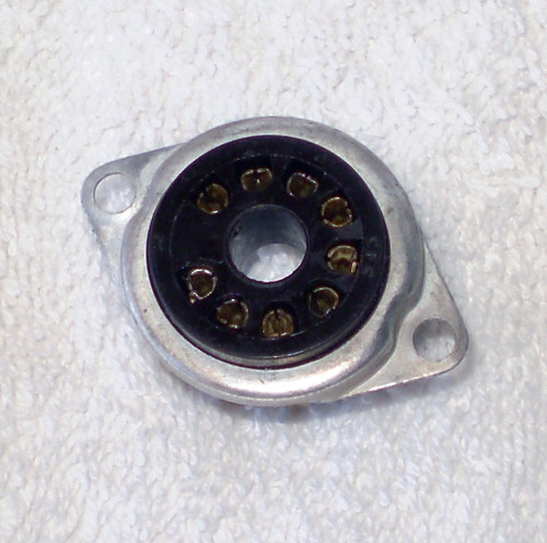 CFC Chassis Mount Bakelite 9 Pin Valve Tube Socket (Silver Plated Sockets & Solder Tags) NEW Old (Vintage) Stock