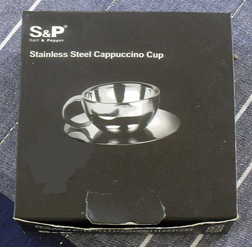 NEW Branded S&P - Stainless Cappuccino cup/saucer