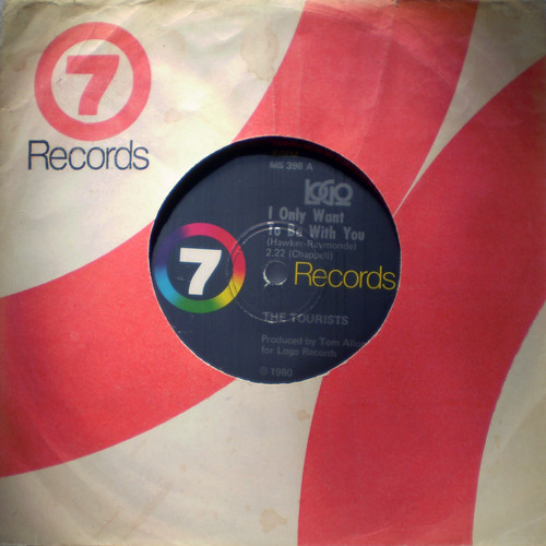 New Wave Power Pop - THE TOURISTS I Only Want To Be With You  7" Vinyl 1980