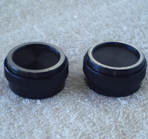 RETRO Black Plastic KNOB Medium 26mm OD Round For Electronic Equipment (Standard Fluted Shaft) USED Clean