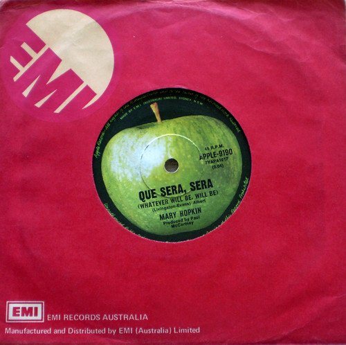 Folk Pop Rock - MARY HOPKIN Que Sera Sera (Whatever Will Be Will Be) 7" Vinyl 1969