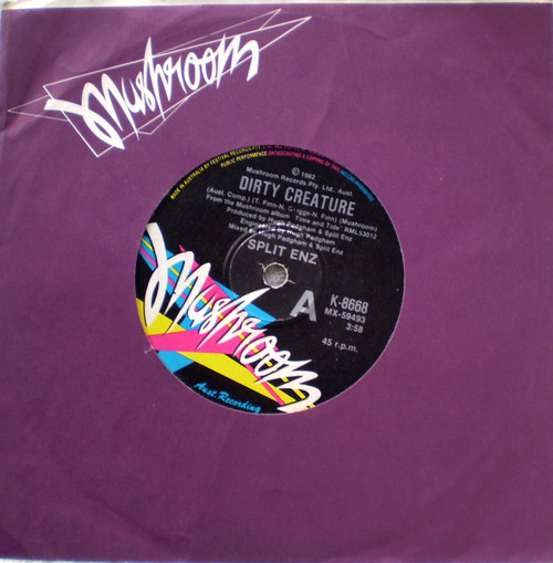 New Wave Pop Rock - SPLIT ENZ Dirty Creature  7" Vinyl 1982