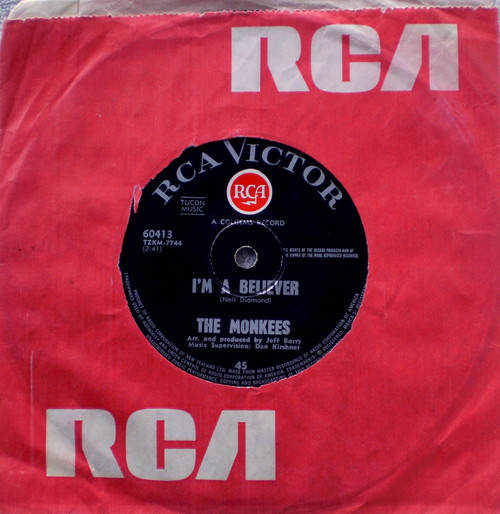 Pop - THE MONKEES  I'm A Believer 7" Vinyl (NZ Release) 1966