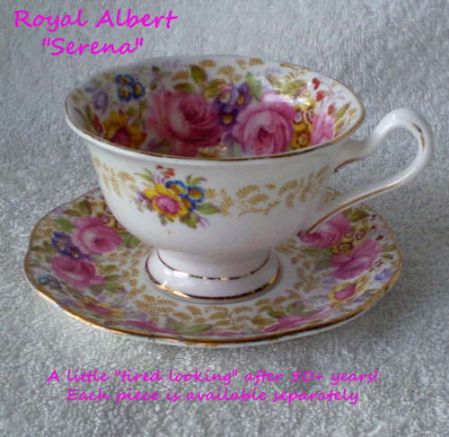 Late 1970's ROYAL ALBERT (England) "Serena" Teacup & Saucer Duo (Available Separately)