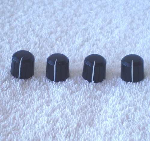 Black Plastic KNOB With White Line Pointer 13.75mm H x 15.1mm OD (D Shape 6mm Shaft) NEW Old Stock
