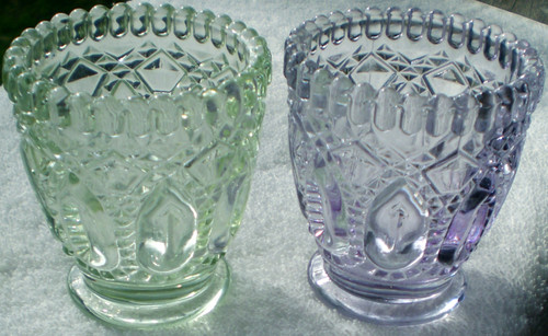 1940's DEPRESSION GLASS Ornamental Piece (Pale Green~Yellow & Light Pale Mauve) Excellent Condition