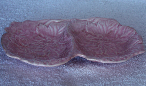 1947 ~ 1968 AVON WARE ENGLAND (Avon Art Pottery Ltd) Pink Washed Twin Dish With Tab Handle