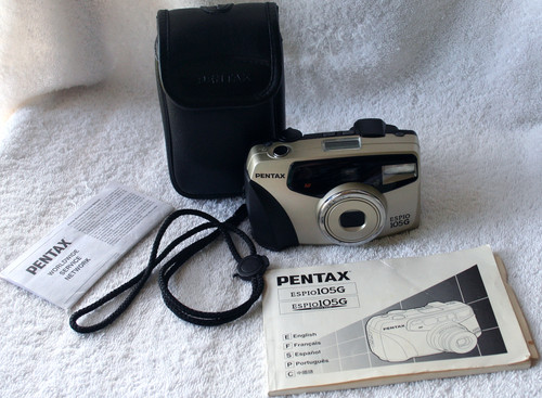 1989 PENTAX (Japan) ESPIO105G Point N Shoot 35mm Film Camera Plus Accessories (Appears To Be Working)