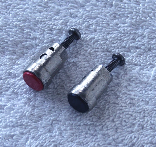 Vintage SPEAKER TERMINALS (2) Red & Black Spring Loaded Thru Hole ONLY (USED Clean Working Fine) NEW Old Stock