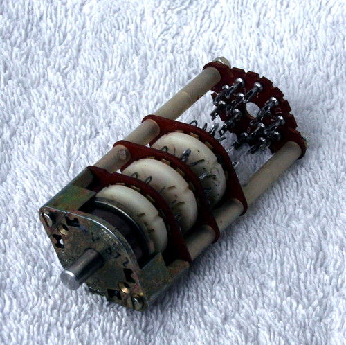 Pre 1990 ITT (West Germany) 11 Position Single Pole Multi Wafer Rotary Switch With Gold Plated Contact Surfaces USED Cleaned
