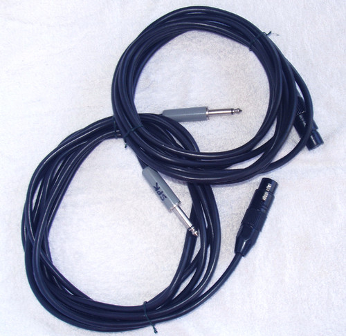 Pro PA Speaker Leads (XLR - Jack Plug) 4 metres each (set of 2)