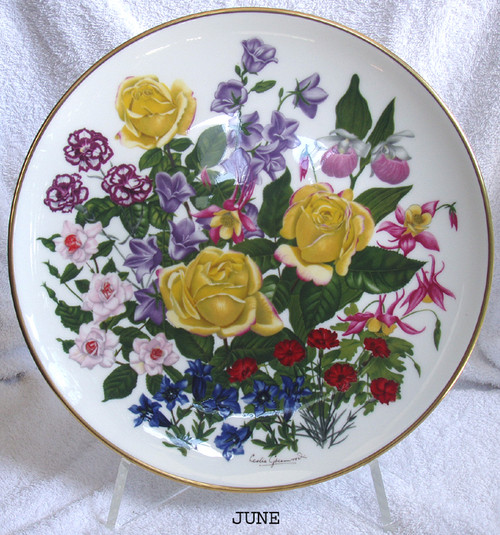 WEDGWOOD Display Plate JUNE  Flowers Of The Year Series 1977