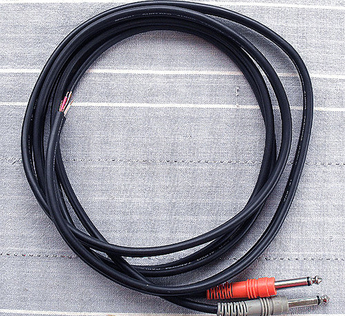 Professional HOSA Audio Patch Cable (1/4"Jacks To Bare Wires 1.8m) 