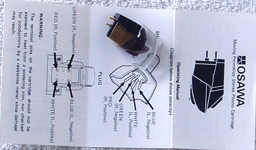 OSAWA (NAGAOKA) Phono Turntable MM Cartridge 0S-300MP With Styli