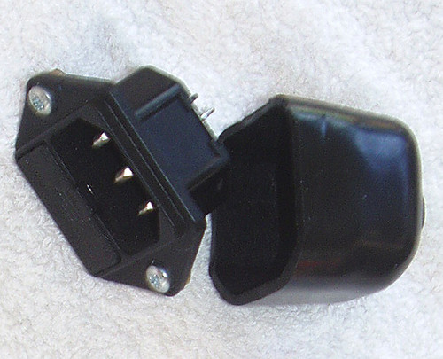 Screw Panel Mount IEC SOCKET (Male) With Fuse Holder (USED)