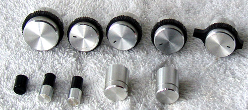 1970's Audio Equipment Front Panel Knobs & Button Tops (10)