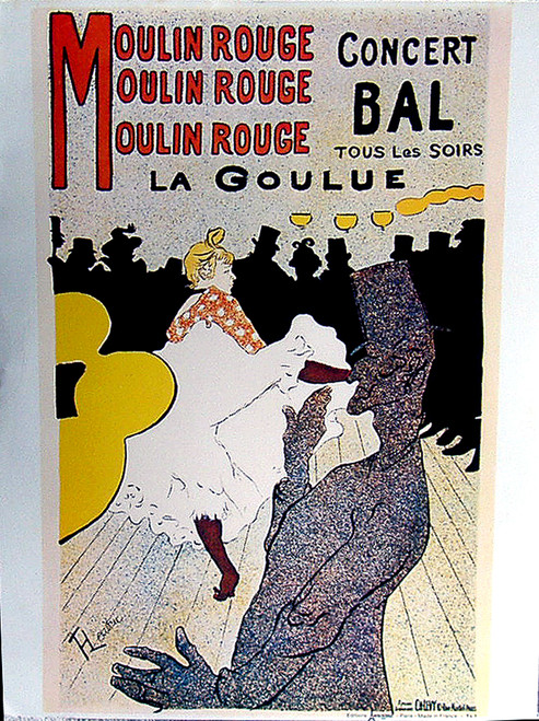French Art Nouveau HENRI DE TOULOUSE-LAUTREC "Moulin Rouge" Poster Art Print