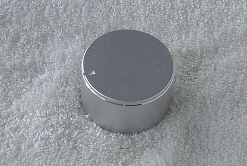 1980's Silver Knob With Pointer (45mm OD Metal/Plastic Hybrid)