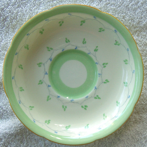 English GRAFTON Fine China Saucer ONLY (Lime Green Handpainted)